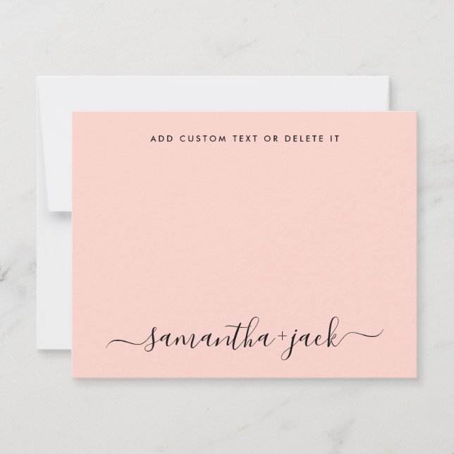 Modern Wedding Stylish Script Elegant Minimalist Card (Front)