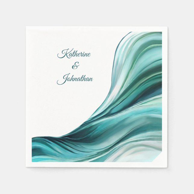 Modern Wedding Table Decor-Emerald Green- Napkin (Front)