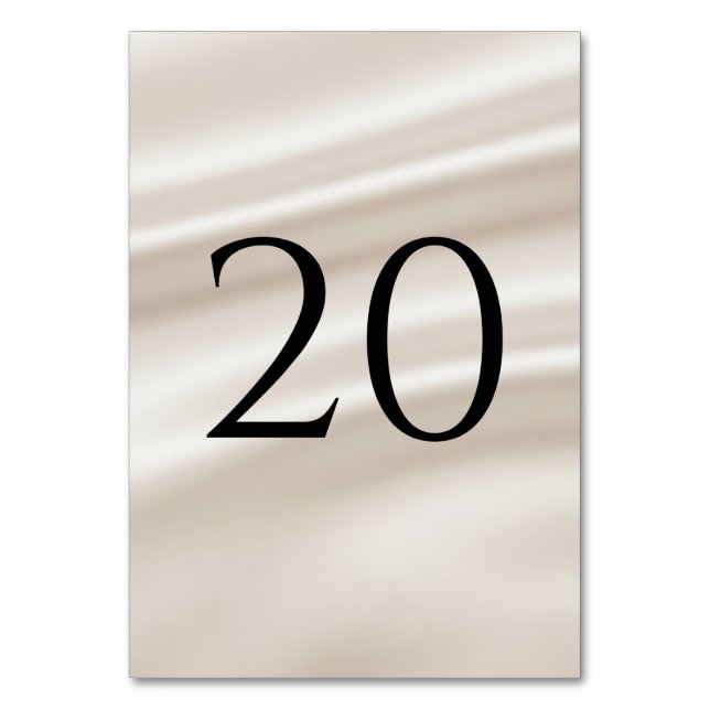 Modern Wedding Table Numbers (1–20) (Front)