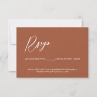 Modern wedding Terracotta QR Code reserved seats