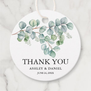 Modern Wedding Thank You Eucalyptus Greenery Favour Tags