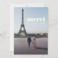 Modern Wedding Thank You | Merci Card