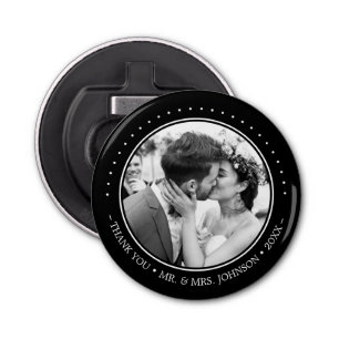 Modern Wedding Thank You Photo Bottle Opener