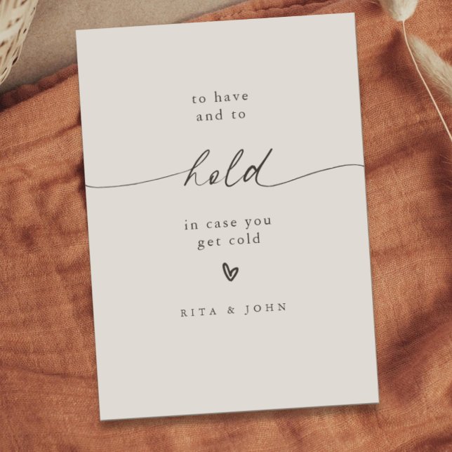 Modern Wedding To Have And To Hold Drink Sign (Creator Uploaded)