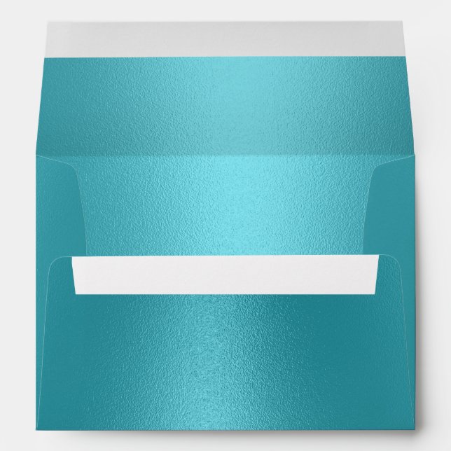 Modern Wedding Turquoise Elegant Teal 5X7 Envelope (Back (Bottom))