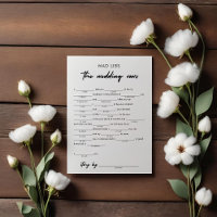 Modern Wedding Vows Bridal Libs Game