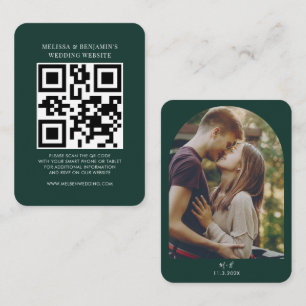 Modern Wedding Website QR Code Photo RSVP Enclosure Card