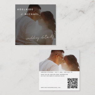 Modern Wedding Website QR Code RSVP Details Photo  Enclosure Card
