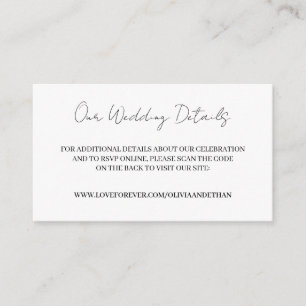 Modern Wedding Website Smart RSVP Insert Card