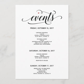 Modern Wedding Welcome and Itinerary card v2