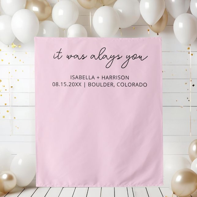 Modern Wedding Welcome Custom Boho Wedding Party Tapestry (Creator Uploaded)