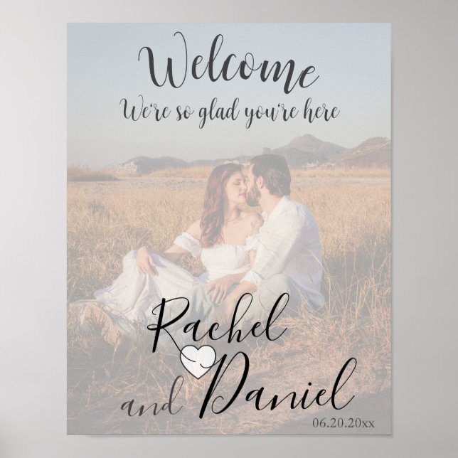 Modern Wedding Welcome Photo Poster (Front)