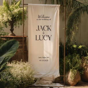 Modern Wedding Welcome Sign, Fabric Sign, Wedding Banner
