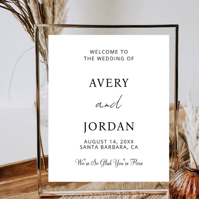 Modern Wedding Welcome We're So Glad You're Here  Poster (Creator Uploaded)