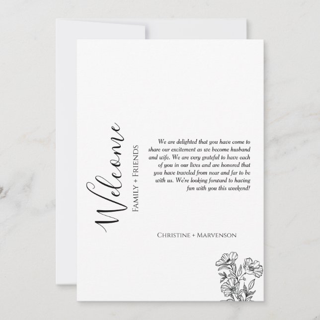 Modern wedding welcomes & itinerary weekend invitation (Front)