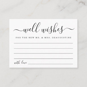 Modern Wedding Well Wishes Card for the Mr & Mrs