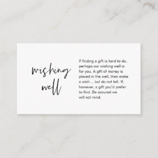 Modern Wedding Wishing Well, Gift of Money Enclos Enclosure Card