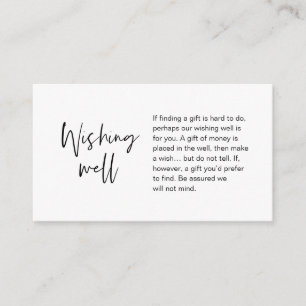 Modern Wedding Wishing Well, Gift of Money  Enclosure Card