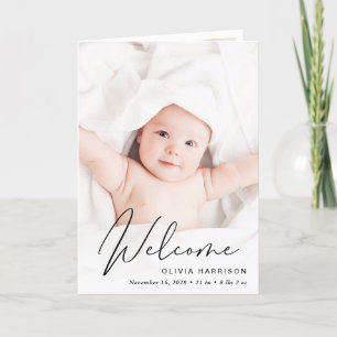 Modern Welcome 4 Photo Birth Announcement