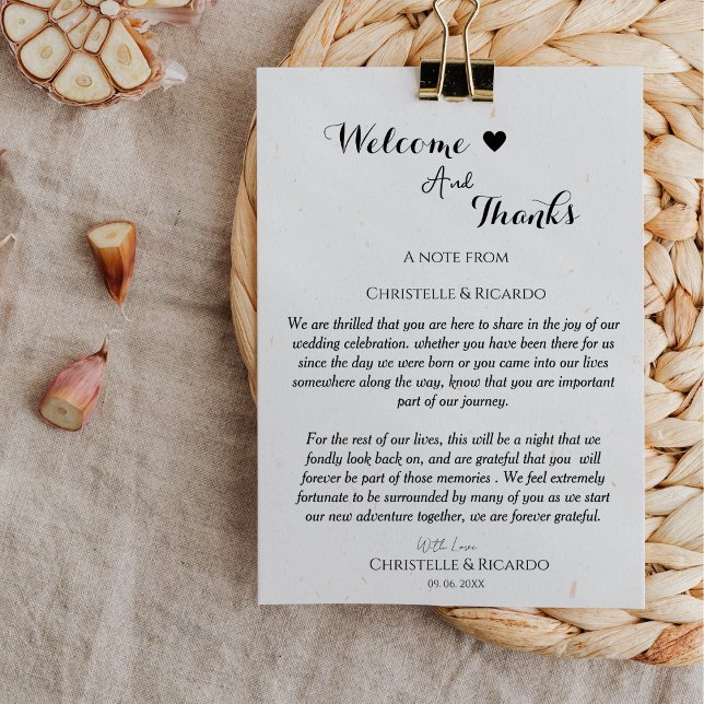 Modern welcome and thank you wedding guest table  (Creator Uploaded)