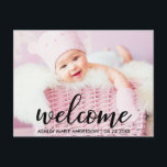 Modern Welcome New Baby Announcement<br><div class="desc">Modern Welcome New Baby Announcement Postcard</div>