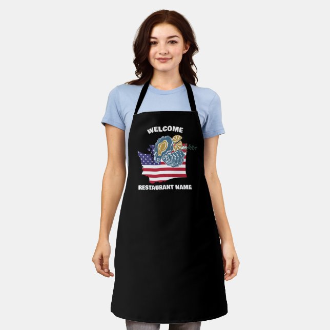 Modern welcome oyster Seattle Washington restauran Apron (Worn)