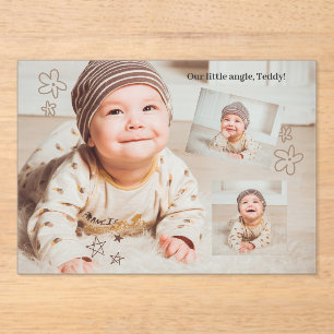 Modern Welcome Photo Collage Birth Announcement
