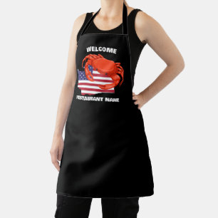 Modern welcome Red crab Seattle Washington USA Fla Apron