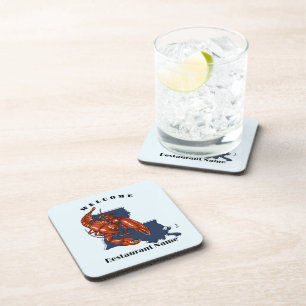 Modern welcome red crayfish Louisiana custom name Coaster