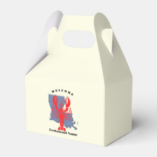 Modern welcome red crayfish Louisiana custom name Favour Box