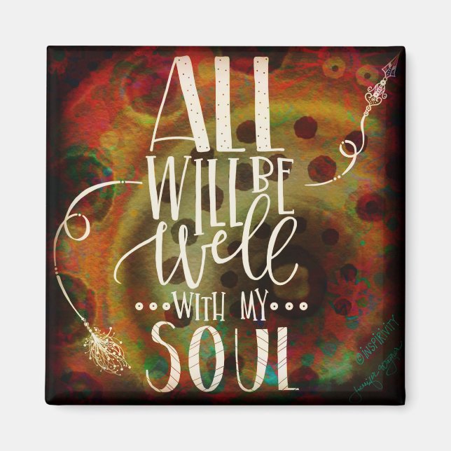 Modern Well With My Soul Masculine Inspirivity Magnet (Front)