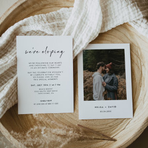 Modern We're Eloping Photo Wedding Invitation