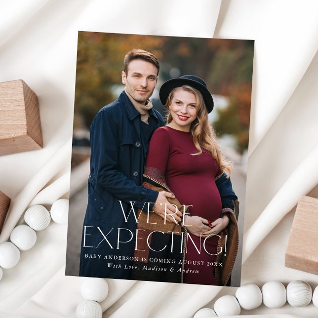 Modern We're Expecting 2 Photo Pregnancy Announcement (Creator Uploaded)