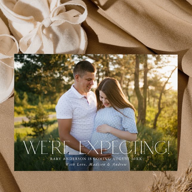 Modern We're Expecting Photo Pregnancy Announcement (Creator Uploaded)