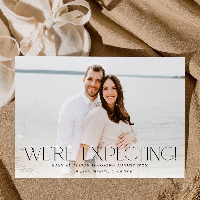 Modern We're Expecting Photo Pregnancy Announcement (Creator Uploaded)