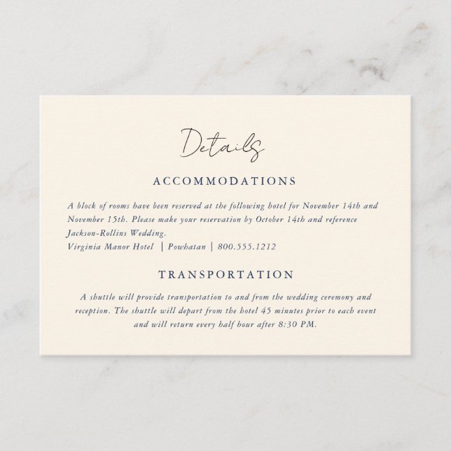 Modern Western Boho Wedding Details   Enclosure Card (Front)