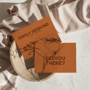 Modern Western Cow Skull Bold Boho Unique Wedding RSVP Card