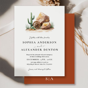 Modern Western Desert Cactus Wedding Invitation