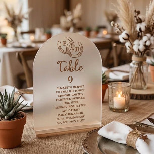 Modern Western Horseshoe Table Number Seating Card