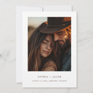 Modern Western Photo Boots Save the Date  Invitation