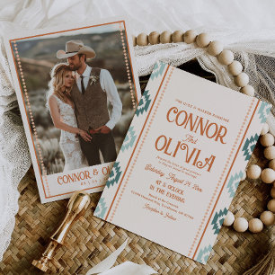 Modern Western Photo Wedding Invitation