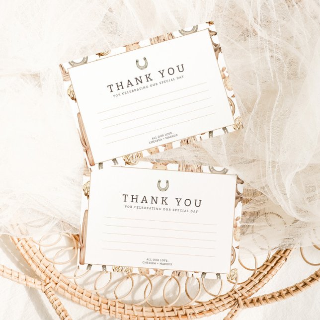 Modern Western Rodeo Watercolor Baby Shower Thank You Card (Creator Uploaded)