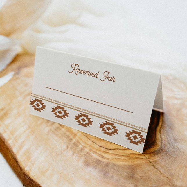 Modern Western Wedding Place Card  (Creator Uploaded)