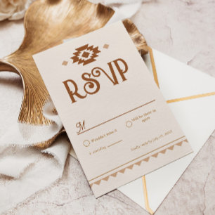 Modern Western Wedding RSVP Card