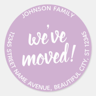 Modern We've Moved Lavender New Address Label