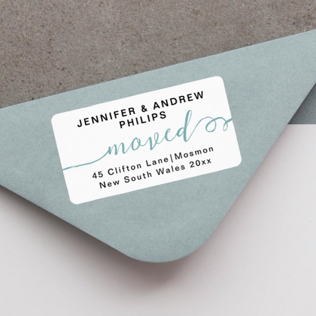 Modern We've Moved New Address Stylish Calligraphy Label (Creator Uploaded)