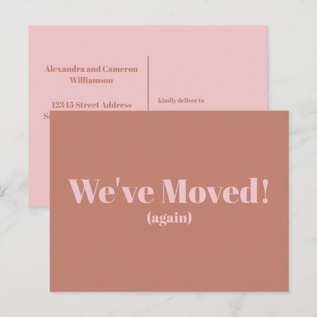Modern We've Moved New Home Moving | Terracotta Postcard (Front/Back)