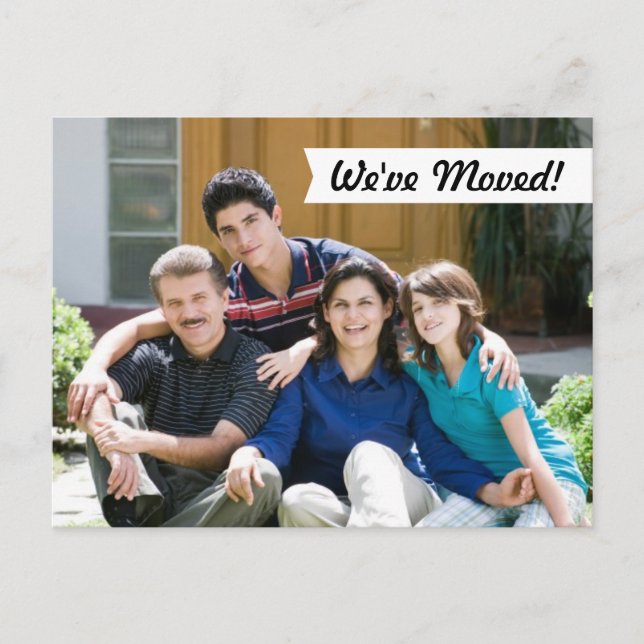 Modern We've Moved! New Home Photo Postcard (Front)