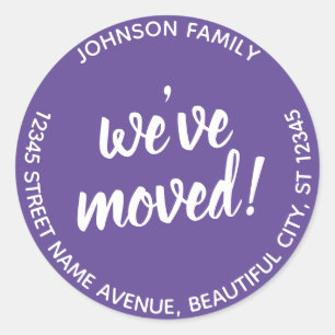Modern We've Moved Purple Violet New Address Label