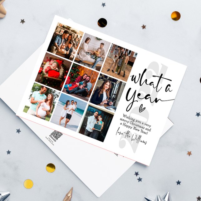 Modern What A Year Photo Collage Holiday Card (Creator Uploaded)